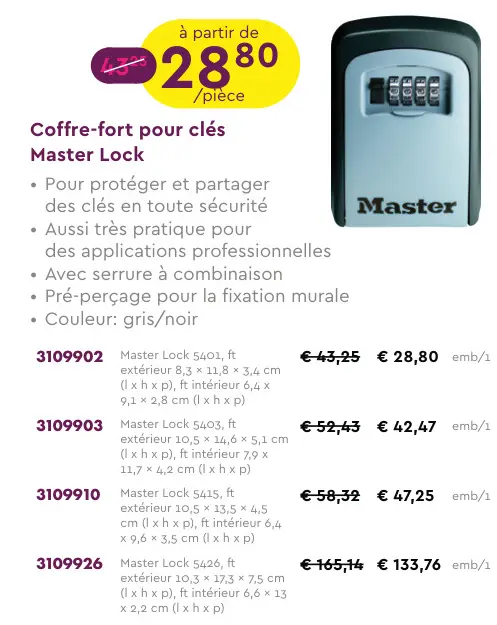 Offre: Coffre-fort pour clés