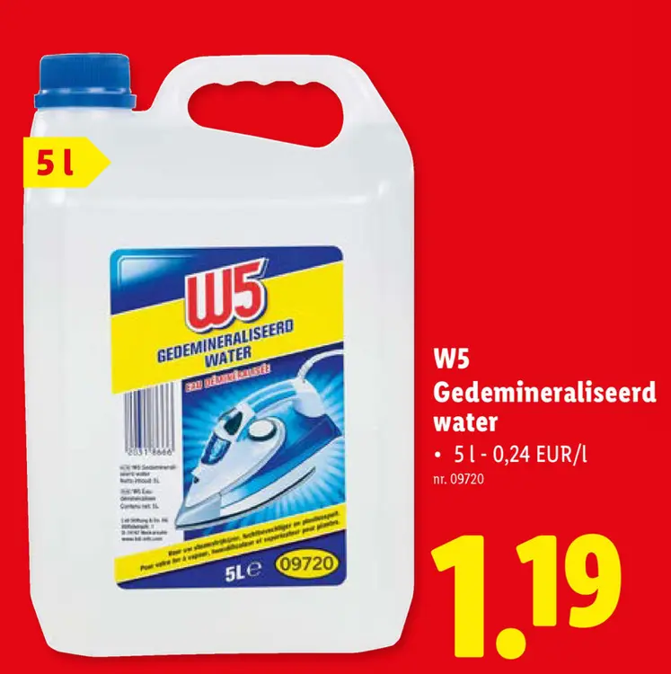Promotie: Gedemineraliseerd water