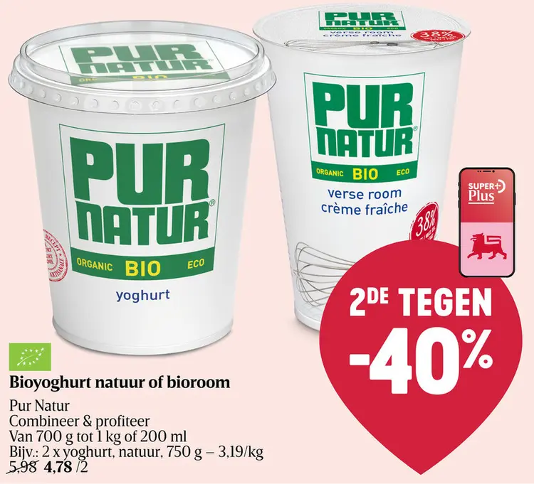 Promotie: Bioyoghurt natuur of bioroom