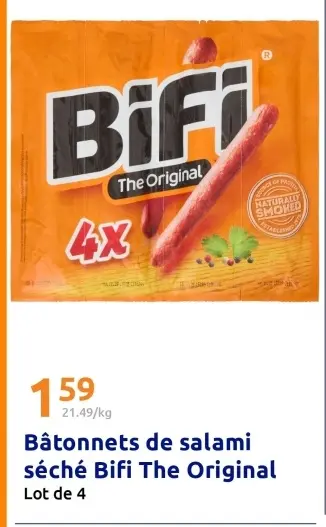 Offre: Bâtonnets de salami séché Bifi The Original