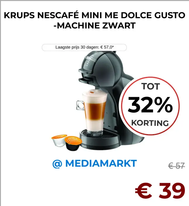 Aanbieding: Nescafé mini me DOLCE GUSTO -machine zwart