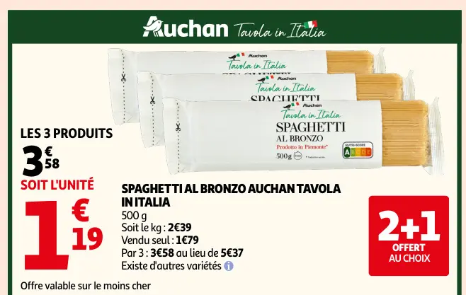 Offre: Spaghetti al bronzo