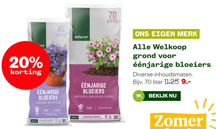 Aanbieding: Welkoop grond voor éénjarige bloeiers