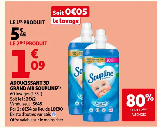 Promotie: Adoucissant 3d grand air Soupline