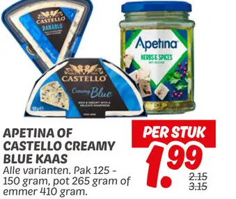 Aanbieding: Apetina of Castello creamy blue kaas