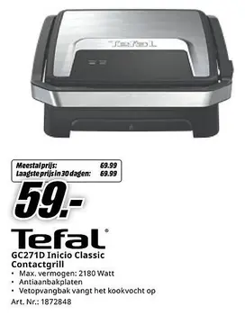 Aanbieding: GC271D Inicio Classic Contactgrill