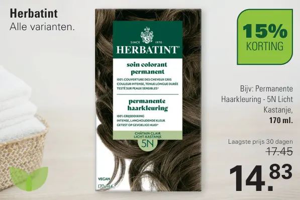 Aanbieding: Herbatint Permanente Haarkleuring