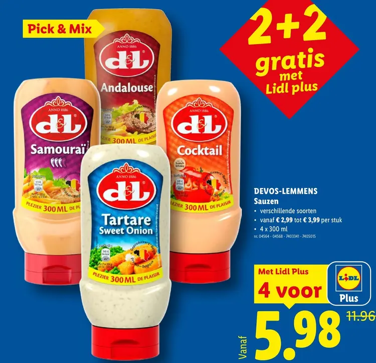 Promotie: DEVOS-LEMMENS Sauzen