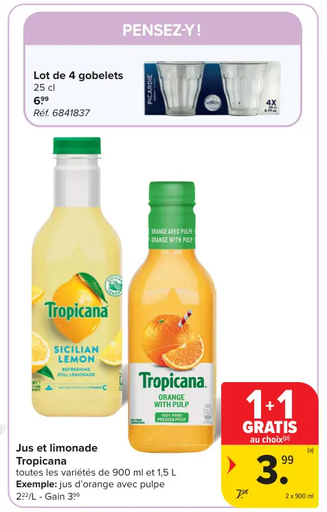 Offre: Jus et limonade