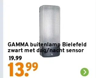 Aanbieding: Buitenlamp Bielefeld zwart met dag/nacht sensor