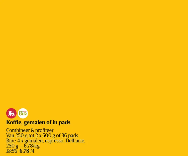 Promotie: Koffie | Dessert | Gemalen | Bio