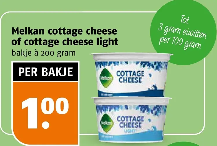 Aanbieding: Cottage cheese of cottage cheese light
