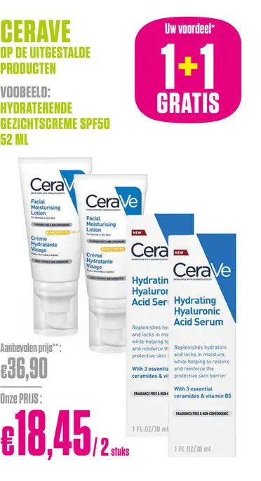 Promotie: CeraVe Hydraterende Gezichtscrème SPF50 52 ml - CeraVe