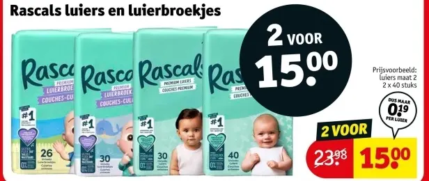 Aanbieding: Rascals luiers en luierbroekjes