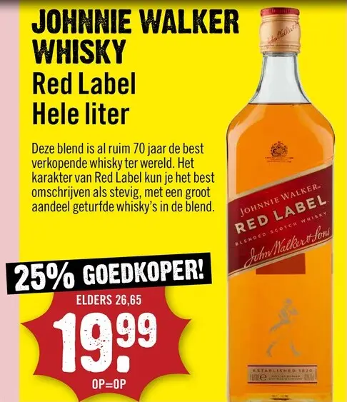 Aanbieding: Johnnie Walker Red Label Whisky 100 cl