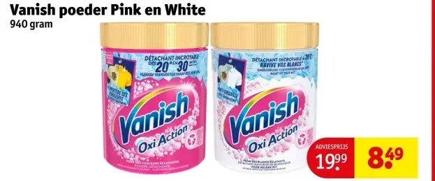 Aanbieding: Vanish poeder Pink en White