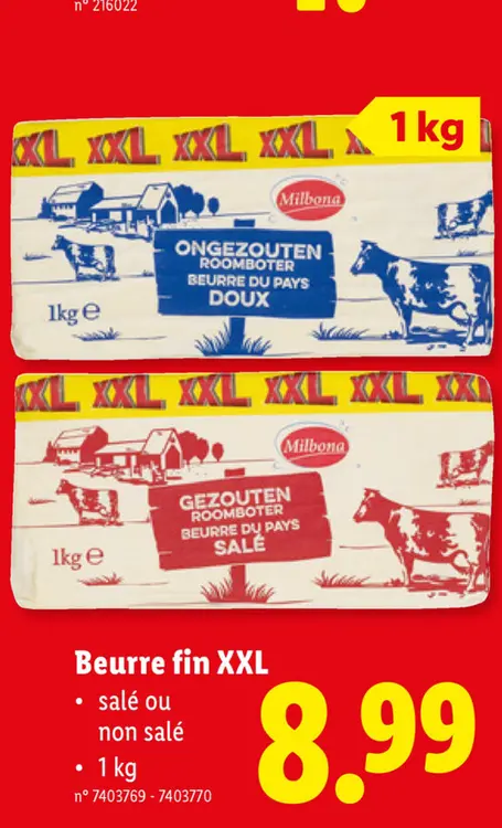 Offre: Beurre fin XXL