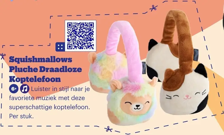 Promotie: Squishmallows Pluche Draadloze Koptelefoon