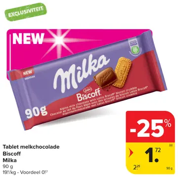 Aanbieding: Tablet melkchocolade Biscoff