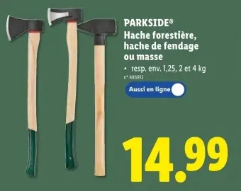 Offre: Hache forestière, hache de fendage ou masse