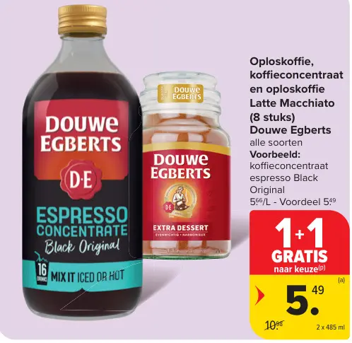 Promotie: Oploskoffie, koffieconcentraat en oploskoffie