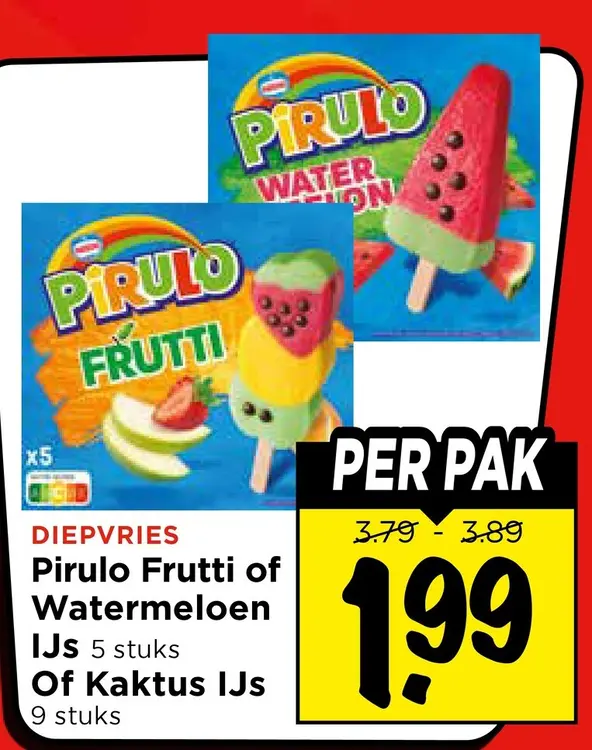 Aanbieding: Pirulo Frutti of Watermeloen IJs