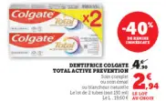 Offre: Dentifrice Colgate total active prevention
