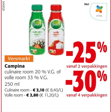 Aanbieding: Campina culinaire room  of volle room