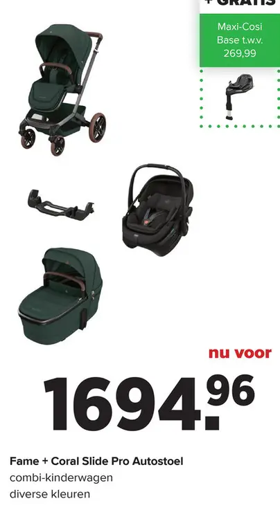Promotie: Fame + Coral Slide Pro Autostoel