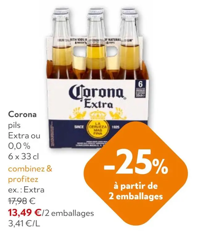 Offre: Corona pils Extra ou 0,0%
