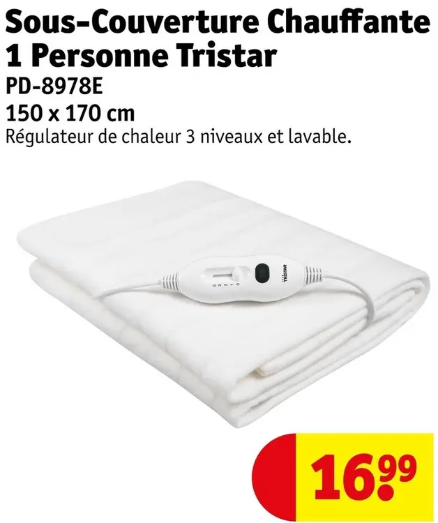 Offre: Sous-couverture chauffante 1 personne