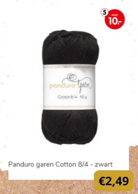 Aanbieding: Panduro garen Cotton 8/4 - zwart