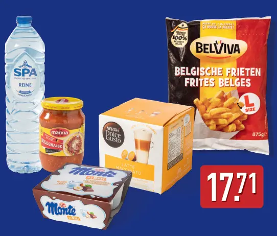 Offre: Belgische Frieten / Frites Belges, Spa Reine, Dolce Gusto, Monte