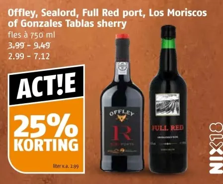 Aanbieding: Offley, Sealord, Full Red port, Los Moriscos of Gonzales Tablas sherry