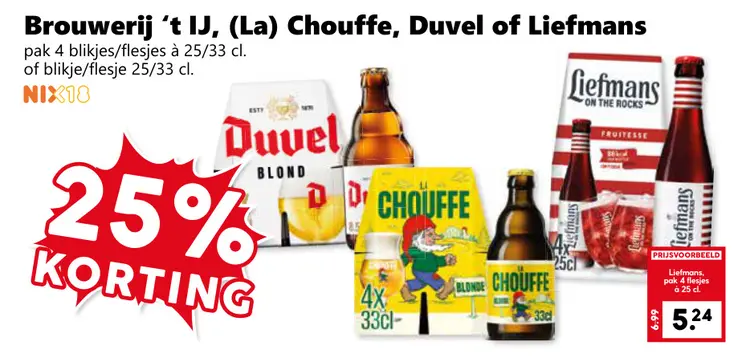 Aanbieding: Brouwerij 't IJ, (La) Chouffe, Duvel of Liefmans