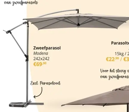 Promotie: Zweefparasol Modena