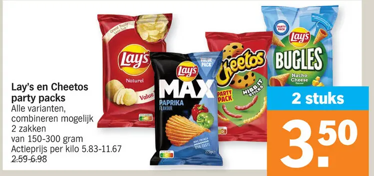 Aanbieding: Lay's en Cheetos party packs