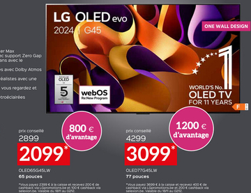 Offre: LG OLED evo 2024 G45