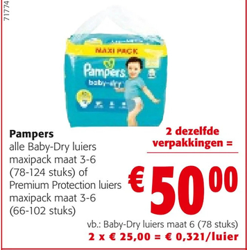 Aanbieding: Pampers Baby-Dry luiers