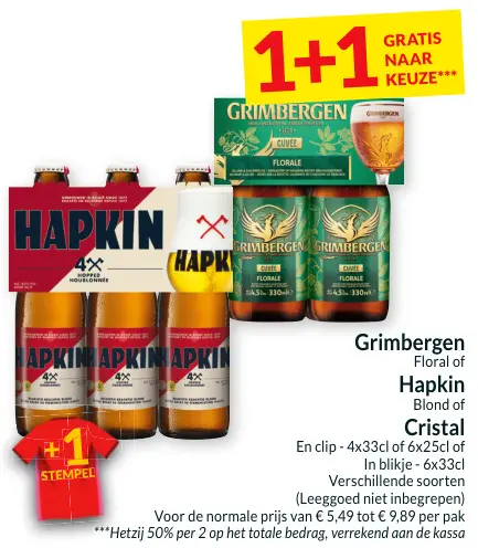 Promotie: Grimbergen Floral of Hapkin Blond of Cristal