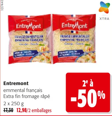 Offre: emmental français Extra fin fromage râpé