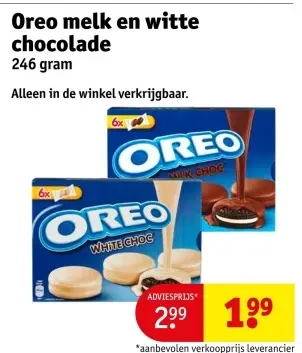Aanbieding: Oreo melk en witte chocolade