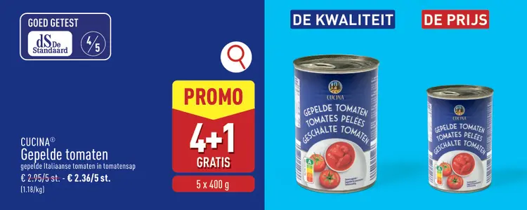 Promotie: Gepelde tomaten