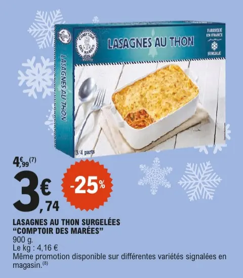 Offre: Lasagnes au thon surgelées