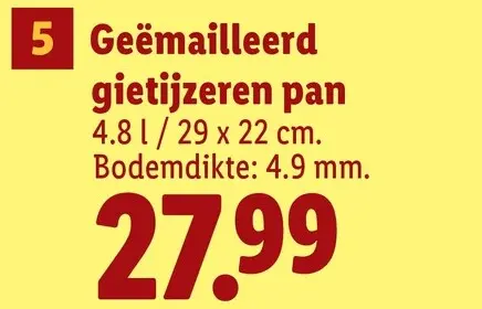 Aanbieding: Geëmailleerd gietijzeren pan