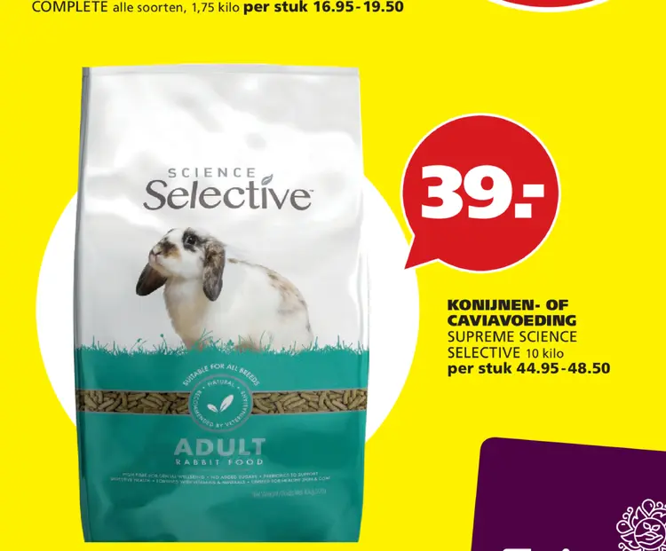 Aanbieding: Konijnen- of caviavoeding Supreme Science Sel