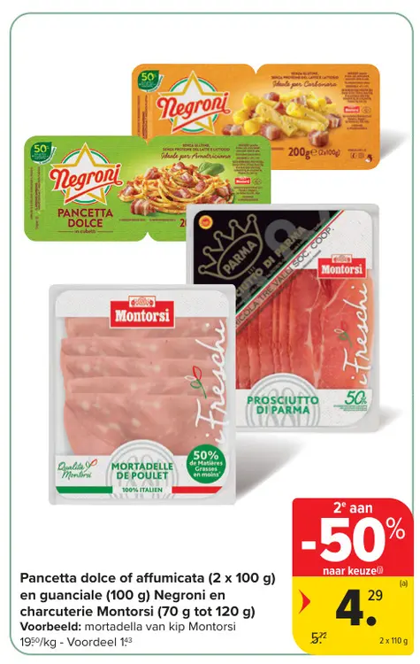 Promotie: Pancetta dolce of affumicata en guanciale Negroni en charcuterie Montorsi