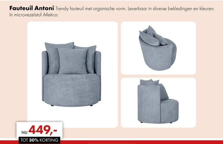 Aanbieding: Antoni fauteuil blauw