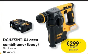 Promotie: DCH273NT-XJ accu combihamer (body)