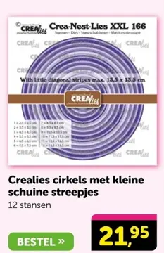 Aanbieding: Crealies cirkels met kleine schuine streepjes